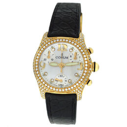 Pre-owned Corum Bubble Chronograph Quartz Diamond Ladies Watch Reference 196.153.65