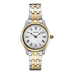 Женские двухцветные часы Seiko Essentials с браслетом и серебряным циферблатом — SWR070, белый 51711777 | white