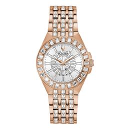 Женские часы Bulova с кристаллами розового золота и багетом - 98L268, цвет Rose Tone 28646048 | rose tone