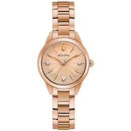 Женские часы Bulova из нержавеющей стали с бриллиантами и розовым золотом - 97P151K, цвет Rose Gold Tone 62023223 | rose gold tone