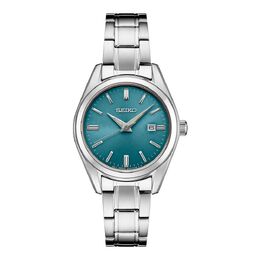 Женские часы Seiko Essentials из нержавеющей стали с кварцевым синим циферблатом — SUR531, цвет Silver 64913761 | silver