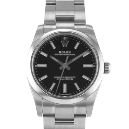 Pre-owned Rolex Oyster Perpetual 34 BKSO | Men's Automatic Chronometer Black Dial Watch
