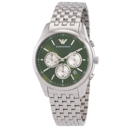 Emporio Armani Mens Chronograph Quartz Diamond Green Dial Watch AR11581