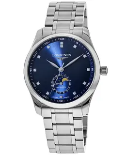 Longines Master Collection L29094976 Blue Dial Stainless Steel Men's Chronograph Watch with Moon Phase