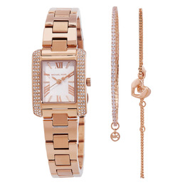 Michael Kors Emery Quartz Crystal Ladies Watch & Bracelets Gift Set - MK7512SET