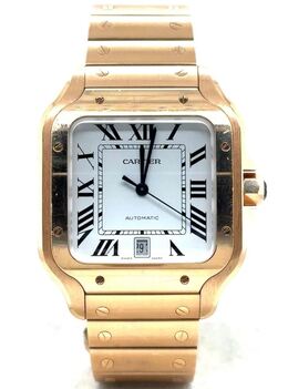 Pre-Owned Cartier Santos Mens Watch WGSA0018: White Dial Automatic Movement