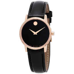 Rose Gold PVD Stainless Steel Case - Movado Museum Classic Black Dial 0607276