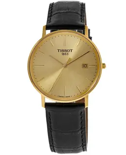 T9224101602100 Tissot Goldrun Sapphire Mens Watch 18K Yellow Gold Champagne Dial Leather Strap