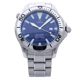 Pre-owned Omega Seamaster Mens Quartz Chronometer Blue Dial Watch (Ref. 2265.80)