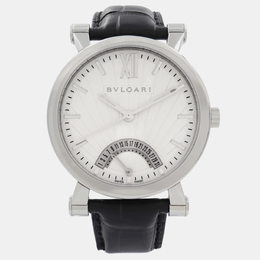Bulgari White Stainless Steel Sotirio Retrograde SB42SDR Automatic Men's Wristwatch 42 mm 1102996