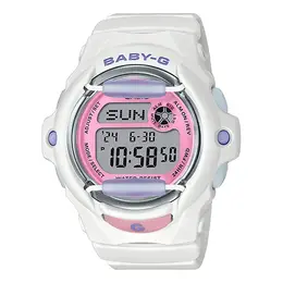 Часы baby-g digital 'off-white' Casio, мультиколор bg-169pb-7 | off/white/purple/pink