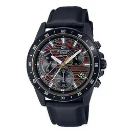 Часы analog 'black' Casio, черный efv-540cl-1avupr | black/burgundy/tan