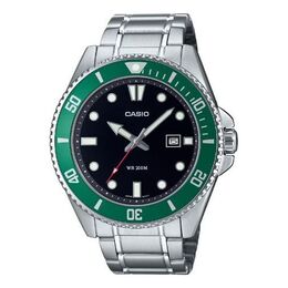 Часы analog 'silver verdent green' Casio, серебряный mdv-107d-3a | silver/verdent green