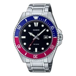 Часы analog 'silver blue plum' Casio, серебряный mdv-107d-1a3 | silver/blue/plum