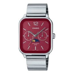 Часы analog 'silver burgundy' Casio, серебряный mtp-m305d-4av | silver/burgundy