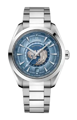 Часы seamaster aqua terra 150m co axial master chronometer gmt worldtimer m43 мм Omega 220.10.43.22.03.002
