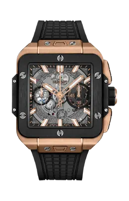 Часы square bang unico king gold ceramic 42mm Hublot 821.om.0180.rx