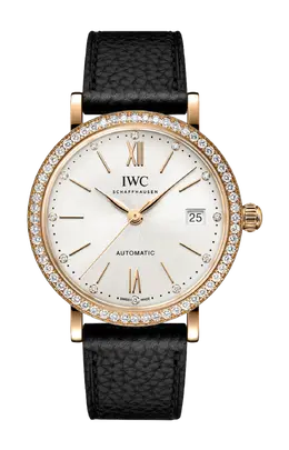 Часы IWC Portofino automatic с розовым золотом и бриллиантами 37 мм iw658603