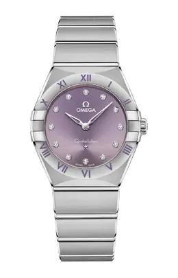 Часы Omega Constellation quartz с белыми бриллиантами 28 мм 131.10.28.60.60.002