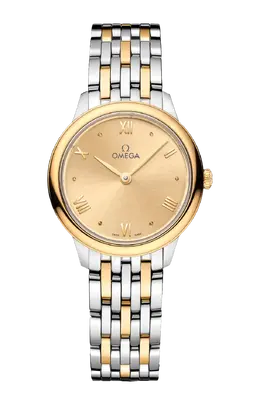 Часы Omega De ville prestige с желтым золотом 27,5 мм 434.20.28.60.08.001
