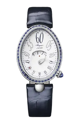 Часы Breguet Reine de naples 9838 из белого золота с сапфирами 36,50 х 28,45 мм 9838bb/b8/364/s00s