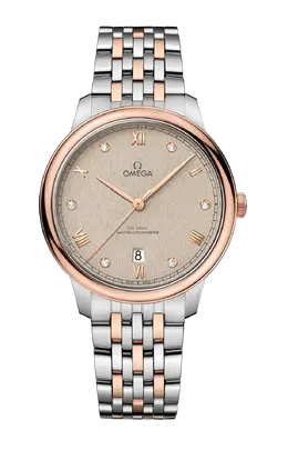 Часы Omega De ville prestige co‑axial master chronometer из стали и розового золота 40 мм 434.20.40.20.59.001
