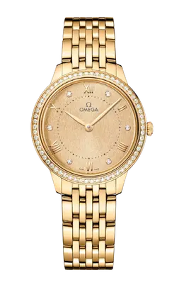 Часы Omega De ville prestige из золота с бриллиантами 30 мм 434.55.30.60.58.001