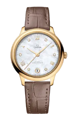 Часы Omega De ville prestige co‑axial master chronometer с желтым золотом 34 мм 434.53.34.20.55.002