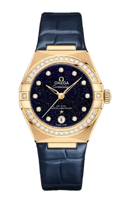 Часы Omega Constellation co‑axial master chronometer из желтого золота с бриллиантами 29 мм 131.58.29.20.53.001