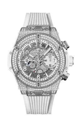 Часы Hublot Big bang univo 42 из белого титана с бриллиантами 441.ne.2011.rw.1704