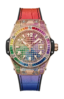 Часы Hublot Big Bang one click king gold rainbow 33 мм 485.ox.9900.lr.0999