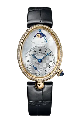 Часы Breguet Reine de naples moon phases с желтым золотом и бриллиантами 36,50 х 28,48 мм 8908ba/52/964/d00d