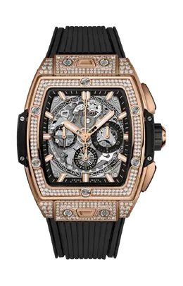 Часы Hublot King gold pavé chronograph с розовым золотом 42 мм 642.ox.0180.rx.1704