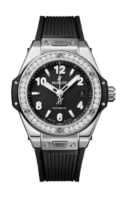 Часы Hublot Big bang one click из стали с бриллиантами 33 мм 485.sx.1170.rx.1204