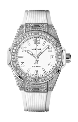 Часы one click steel white pave Hublot 465.se.2010.rw.1604