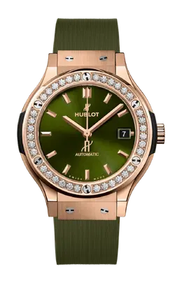 Часы classic fusion king gold green diamonds 38 мм Hublot 565.ox.8980.rx.1204