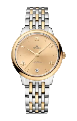 Часы Omega De ville prestige co‑axial master chronometer с желтым золотом 34 мм 434.20.34.20.08.001