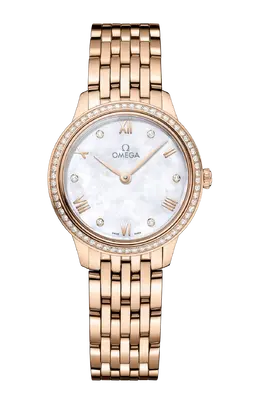 Часы Omega De ville prestige quartz из золота с бриллиантами 27,5 мм 434.55.28.60.55.001
