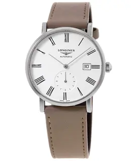 Longines Elegant Collection Automatic White Dial Leather Strap Unisex Watch l4.812.4.11.2