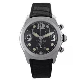 Pre-owned Corum Bubble Chrono Quartz 396.150.20 Black Dial Mens Watch