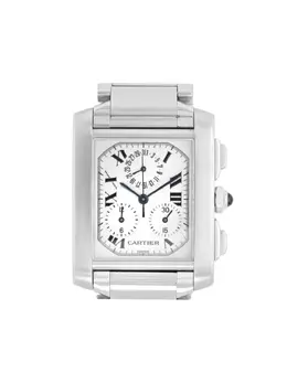 Cartier Tank Francaise Pre-Owned Watch, 28mm White Roman Num Dial with Three Chronograph Sub-Dials
