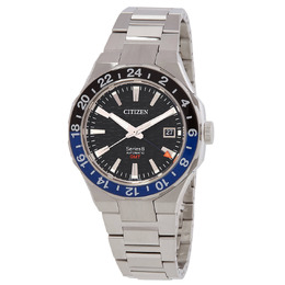 Citizen Series 8 GMT Automatic Mens Watch NB6031-56E - Black Dial with Batman Bezel