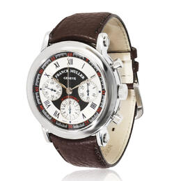 Pre-Owned Franck Muller 7002 cc Ronde Chronograph Automatic Mens White Dial Watch