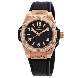 Hublot Big Bang Automatic Diamond Black Dial Ladies Watch 485.ox.1180.rx.1204