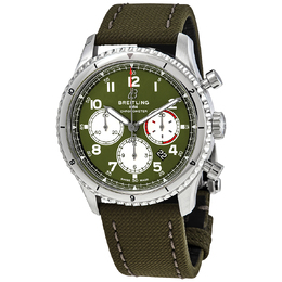 Pre-owned Breitling Aviator 8 Curtiss Warhawk Chronograph Automatic Military Green Dial Mens Watch AB01192A1L1X2
