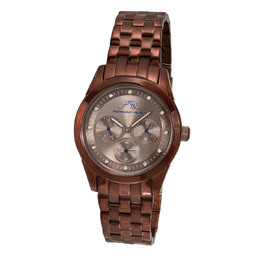 Porsamo Bleu Diana Ladies Watch 741DDIS Analog Brown Dial Diamond Chronograph Quartz Movement