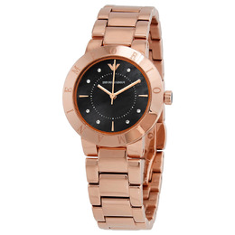 Emporio Armani Greta Quartz Crystal Black Dial Ladies Watch AR11251