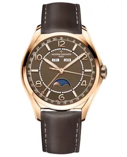 Vacheron Constantin FIftySix Complete Calendar Automatic Brown Dial 18K Rose Gold Leather Strap Men's Watch 4000e/000r-b065