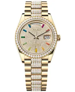 Rolex Day-Date 18K Yellow Gold Diamond Dial Automatic Chronograph Watch Model M128348RBR0031