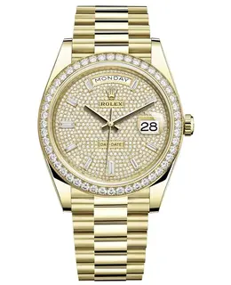 Rolex Day-Date 40 Yellow Gold Diamond Paved Dial Men's Watch Model M228348RBR-0037